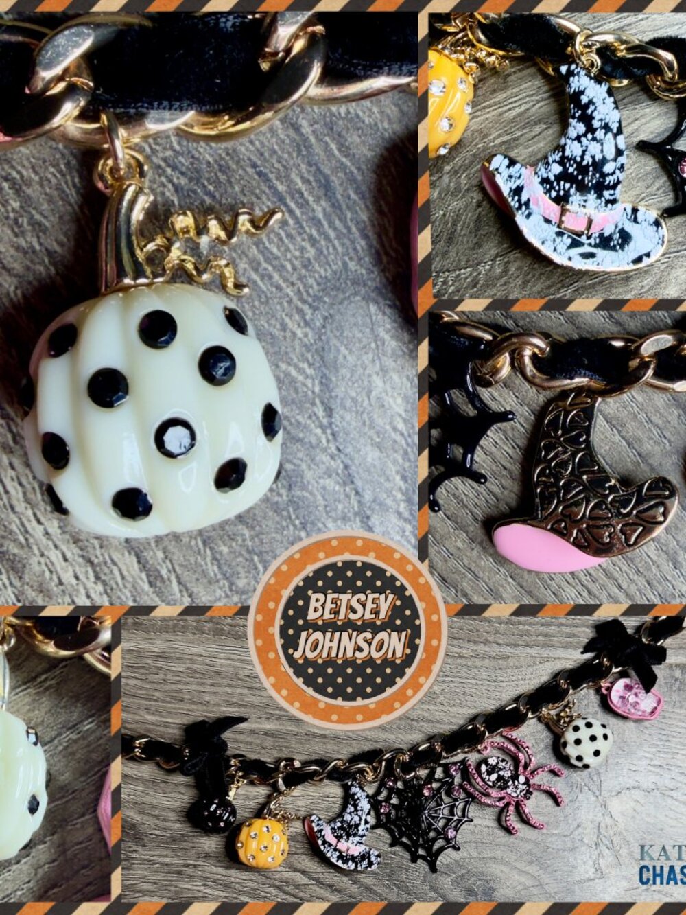 NWT Betsey Johnson Halloween Charm Necklace 2026 Cottagecore Curb Link Chain - Picture 9 of 12